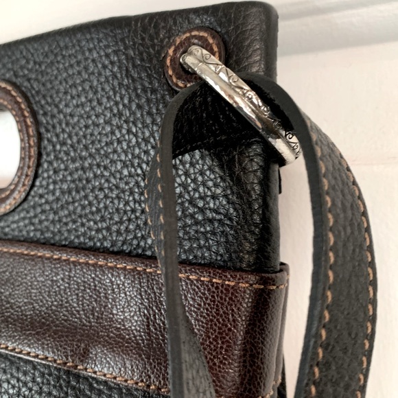 Retired BRIGHTON Studded Pebbled Leather Slim Crossbody Clutch Style Handbag - Picture 9 of 10